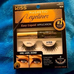 Kiss magnetic eyeliner lashes with easy liquid application